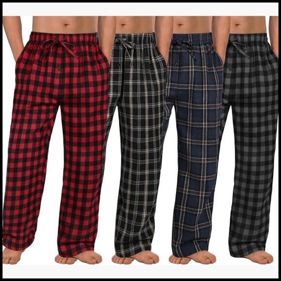 Cotton Polyester Blend Pajama Pants with Pockets & Drawstring